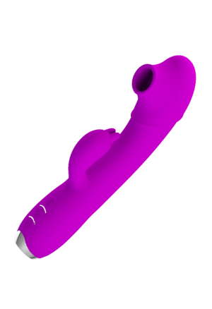 Purpurowy wibrator z nakładką do stymulacji sutków
