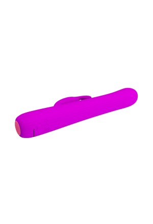 Prążkowany wibrator z funkcją rotacji, purpurowy