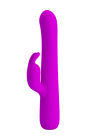 Prążkowany wibrator z funkcją rotacji, purpurowy