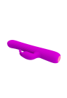 Prążkowany wibrator z funkcją rotacji, purpurowy