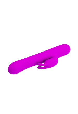 Prążkowany wibrator z funkcją rotacji, purpurowy