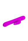 Prążkowany wibrator z funkcją rotacji, purpurowy