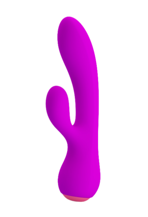 Purpurowy wibrator z króliczkiem, bardzo miękki
