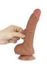 Realistyczne dildo z technologią podwójnej gęstości z przesuwną skórką - 19,5 cm