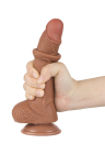 Realistyczne dildo z technologią podwójnej gęstości z przesuwną skórką - 19,5 cm