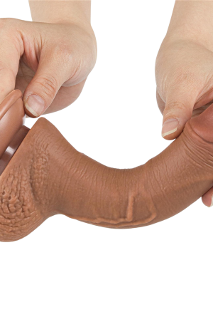 Realistyczne dildo z technologią podwójnej gęstości z przesuwną skórką - 19,5 cm
