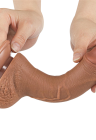 Realistyczne dildo z technologią podwójnej gęstości z przesuwną skórką - 19,5 cm