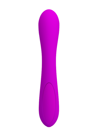 Elegancki silikonowy wibrator z króliczkiem - USB - purpurowy