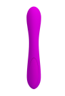 Elegancki silikonowy wibrator z króliczkiem - USB - purpurowy