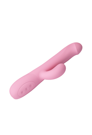 Silikonowy wibrator z 4 trybami rotacji, różowy