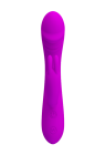 Silikonowy wibrator ze stymulatorem łechtaczki, purpurowy, ładowany USB