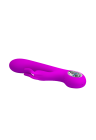 Silikonowy wibrator ze stymulatorem łechtaczki, purpurowy, ładowany USB