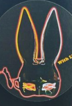 Maska króliczka deluxe z podświetleniem LED – czarna