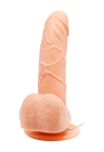 Rotujący wibrator, dildo z jądrami i przyssawką na pilota - 15 cm