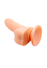 Rotujący wibrator, dildo z jądrami i przyssawką na pilota - 15 cm