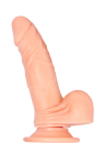 Rotujący wibrator, dildo z jądrami i przyssawką na pilota - 15 cm