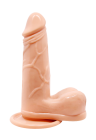 Rotujący  wibrator - dildo z jądrami na pilota - 14,5 cm