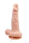 Rotujący wibrator - dildo z jądrami na pilota - 17 cm