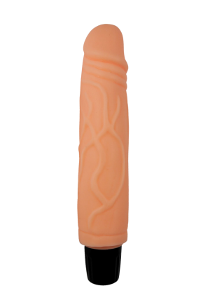 Klasyczny, cielisty wibrator  z cyberskóry - 21 cm