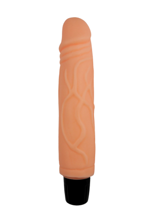 Klasyczny, cielisty wibrator  z cyberskóry - 21 cm