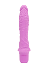 Klasyczny wibrator z realistyczną fakturą - 25 cm, różowy