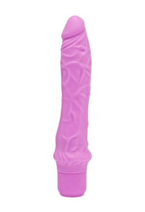 Klasyczny wibrator z realistyczną fakturą - 25 cm, różowy