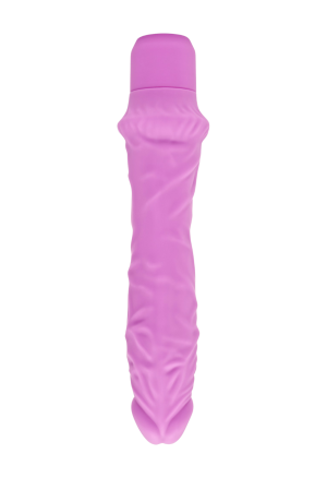 Klasyczny wibrator z realistyczną fakturą - 25 cm, różowy