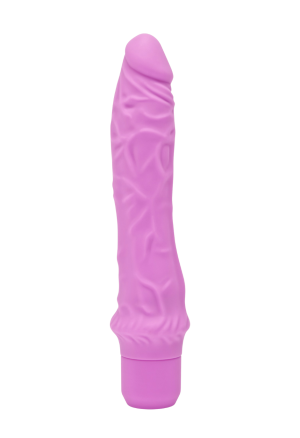 Klasyczny wibrator z realistyczną fakturą - 25 cm, różowy