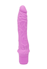 Klasyczny wibrator z realistyczną fakturą - 25 cm, różowy
