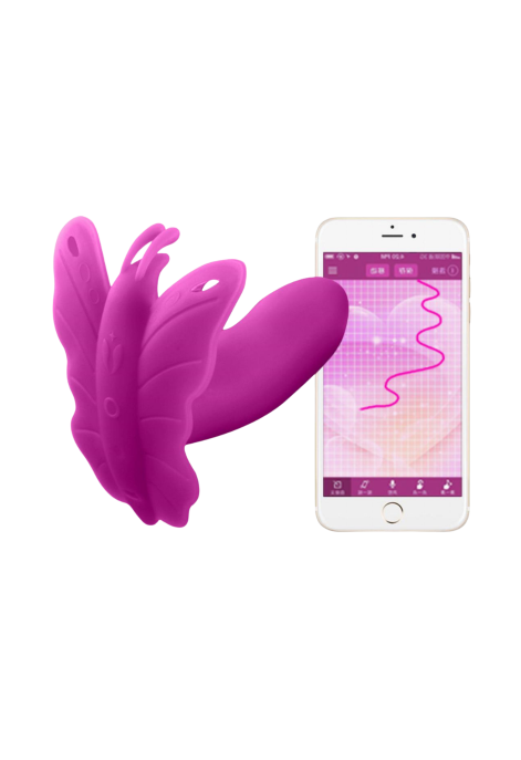 Stymulator motylek do bielizny, sterowany aplikacją, fioletowy