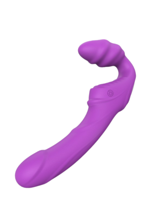 Stymulator uniwersalny, podwójny wibrator - purpurowy