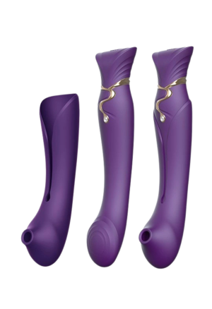 Wibrator do punktu G, przekształcany w stymulator łechtaczki, purpurowy