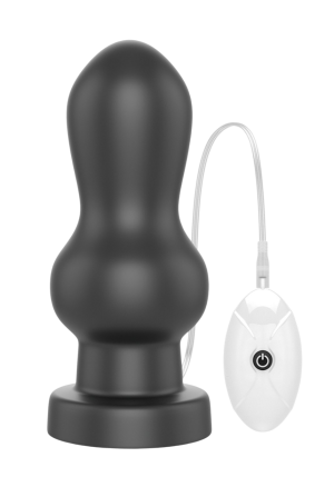 Duży korek analny z wibracjami sterowany pilotem - 18 cm