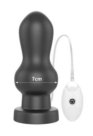 Duży korek analny z wibracjami sterowany pilotem - 18 cm