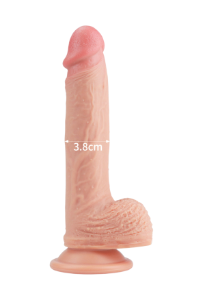 Dwuwarstwowe, realistyczne dildo z platynowego silikonu - 22 cm