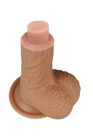 Dwuwarstwowe, realistyczne dildo z platynowego silikonu - 22 cm