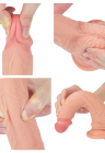 Dwuwarstwowe, realistyczne dildo z platynowego silikonu - 22 cm