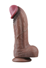 Dwuwarstwowe, realistyczne dildo z platynowego silikonu - 28 cm