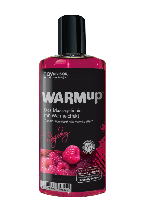 Rozgrzewający olejek do masażu o smaku malinowym, 150 ml
