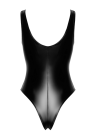 Uwodzicielskie, czarne body z materiału wetlook