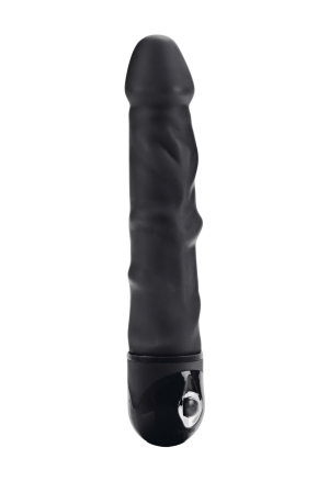 Czarny realistyczny pofałdowany wibrator, 18 cm