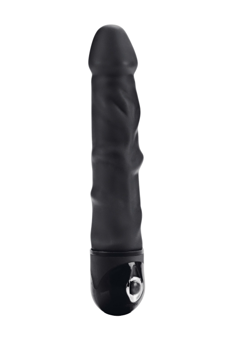 Czarny realistyczny pofałdowany wibrator, 18 cm