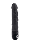 Czarny realistyczny pofałdowany wibrator, 18 cm
