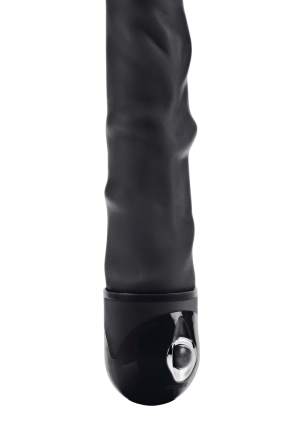 Czarny realistyczny pofałdowany wibrator, 18 cm