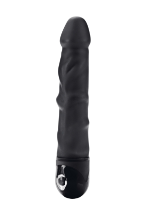 Czarny realistyczny pofałdowany wibrator, 18 cm
