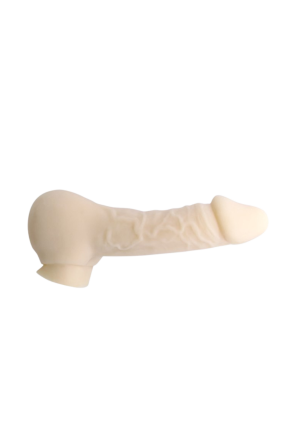 Masturbator, cieliste dildo i przedłużająca nakładka