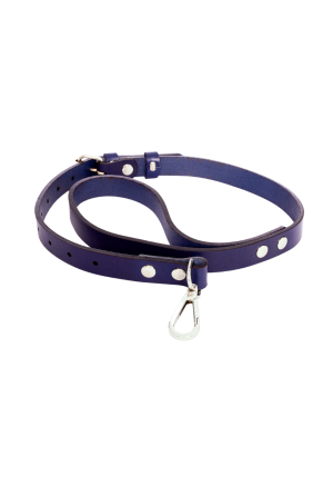 Smycz z niebieskiej skóry naturalnej