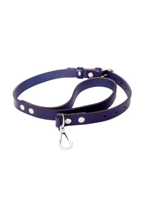 Smycz z niebieskiej skóry naturalnej