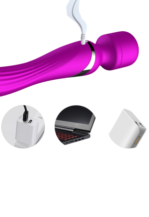 Fioletowy, dwustronny masażer wielofunkcyjny
