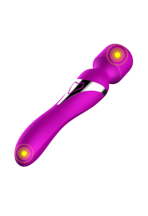 Fioletowy, dwustronny masażer wielofunkcyjny